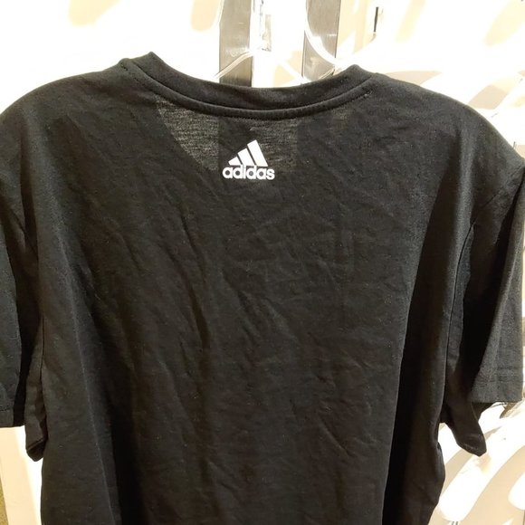 NWT Womens ADIDAS Black White Cropped W LIN SJ CROP T Casual Shirt - Picture 7 of 7